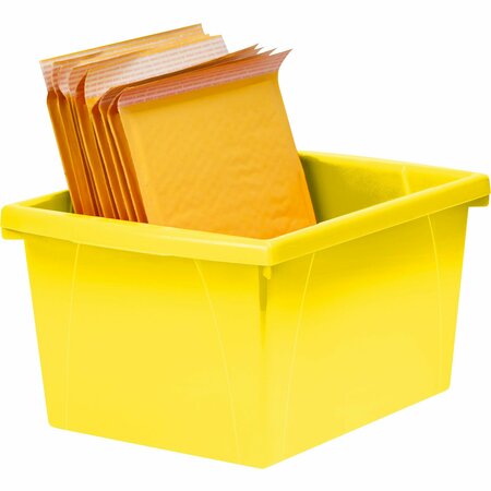 Storex Classroom Storage Bin, 4 Gallon, Yellow, 3PK 61453U06C